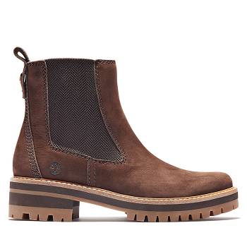 Timberland Courmayeur Valley - Tmavo Hnede Chelsea Cizmy Damske, T0466SK